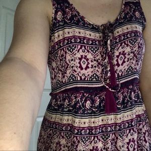 Purple patterned maxi dress